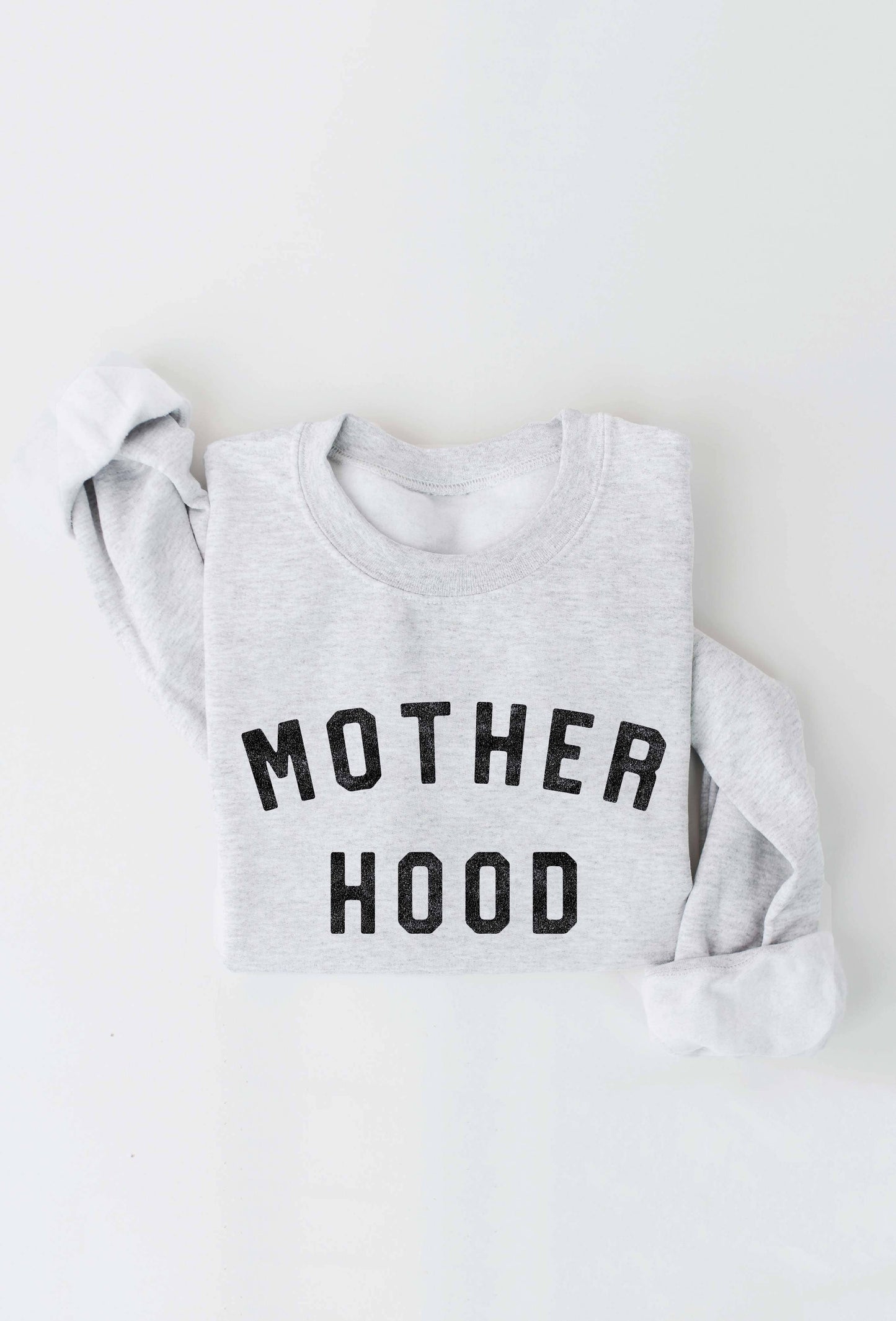 MOTHER HOOD Graphic Sweatshirt in Light Grey