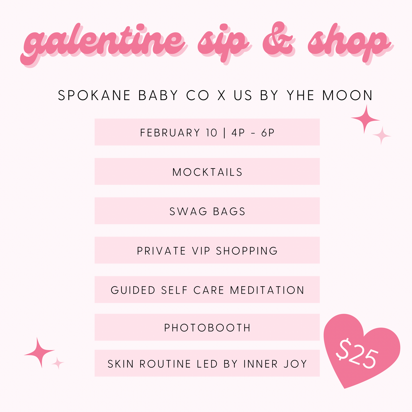 Spokane Baby Co x Us By The Moon | Galentine Event